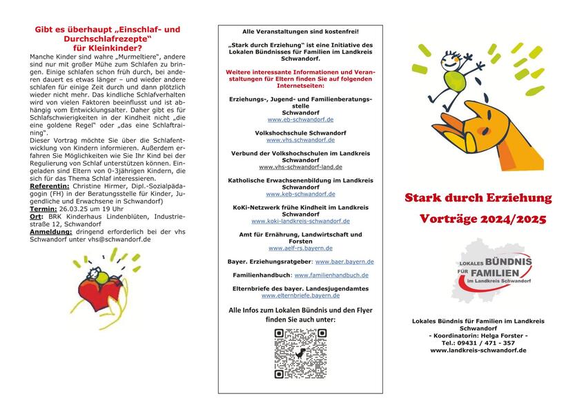 Vortragsreihe Stark durch Erziehung - Flyer 1