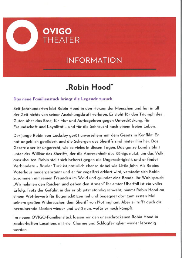 OVIGO-Kinderst&uuml;ck "Robin Hood"